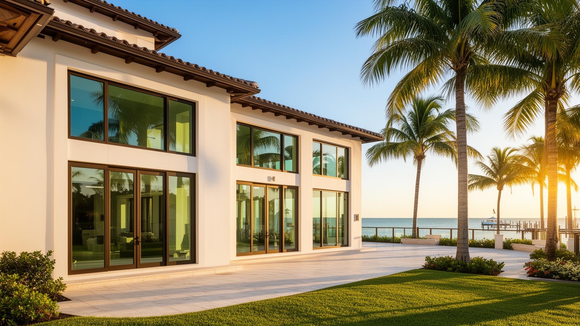 Modern Florida home protected by impact windows and doors